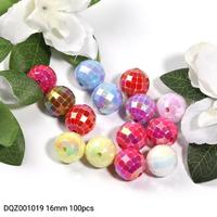 DQZ001019 16mm 100pcs Checkered beads