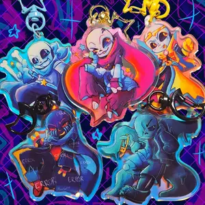 RESTCOKED-UTMV Sanses Double - sided Keychains!! Ink, Swap, Dream, Error, and Nightmare!!!