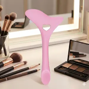 Multi-Function Reusable Silicone Makeup Kit: Eyeliner Stencil, Lash & Lip Guide, Cream Applicator. Food-Grade Anti-Microbial, Ergonomic Grip, Smudge-Proof Design. Quick-Dry Washable, All-in-One Tool for Flawless Makeup Application.