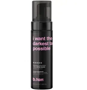 b.tan Ultra Dark Self Tanner Mousse | I Want The Darkest Tan Possible - Fast, 1 Hour Express Sunless Tanning Foam, Golden Bronzing Glow, Face & Body, No Fake Tan Smell, Vegan, Cruelty Free, 6.7 Fl Oz