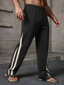 Men's Casual Jogger Pants with Drawstring Waist, Soft Twill Fabric, Perfect for Hiking & Outdoor Activities, Basic Wardrobe Essential, Athleisure Style Bottoms