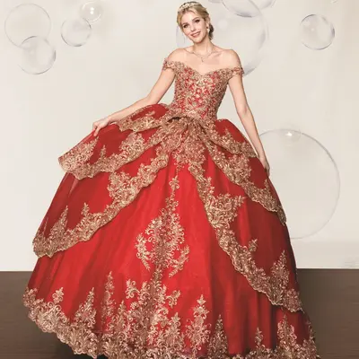 slim fit dress slacks May Queen LK216 - Long Ballgown Dress main image 0
