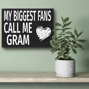 JennyGems Gram Gift, My Biggest Fans Call Me Gram Wooden Sign, Gifts for Gram, Shelf Decor and Wall Hanging, Made in USA