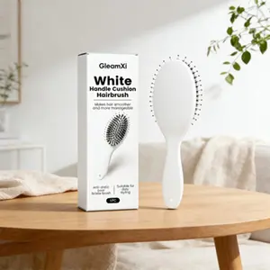 Boar Bristle Cushion Brush with Nylon Teeth, Anti-Static Massage Comb for Smooth Hair, Handle Styling Brush for Home Use, Wet and Dry Cleaning Compatible, Deep Cleansing Scalp Brush for All Hair Types, Detangle Hair, Detangling Hairbrush