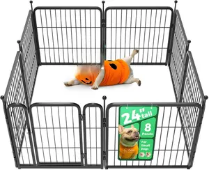 FXW Rollick Unleashed Dog Playpen for Indoor, Yard, RV Camping, 24 inch 8 Panels for Small and Puppy Dogs, Black│Patented