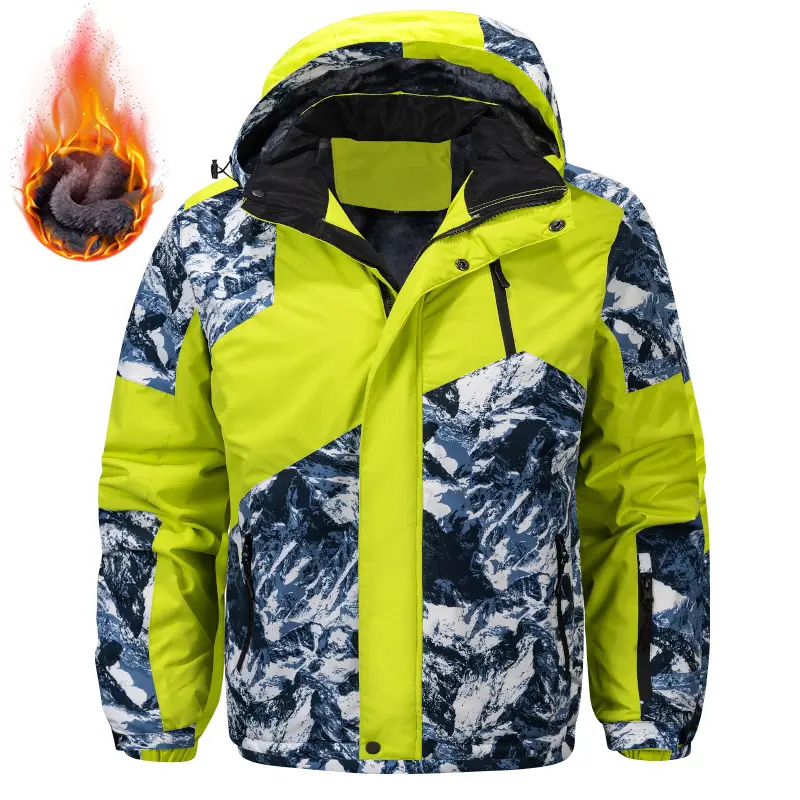 Zaitun Men's Winter Warm Ski Snow Jacket Waterproof Windproof Hooded Snowboard Coat for Mountain Hiking Travel