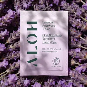 ALŌH Lavender Rosewood Hand Wipes — Individually Wrapped, Skin-Softening & 99.9% Germ Protection