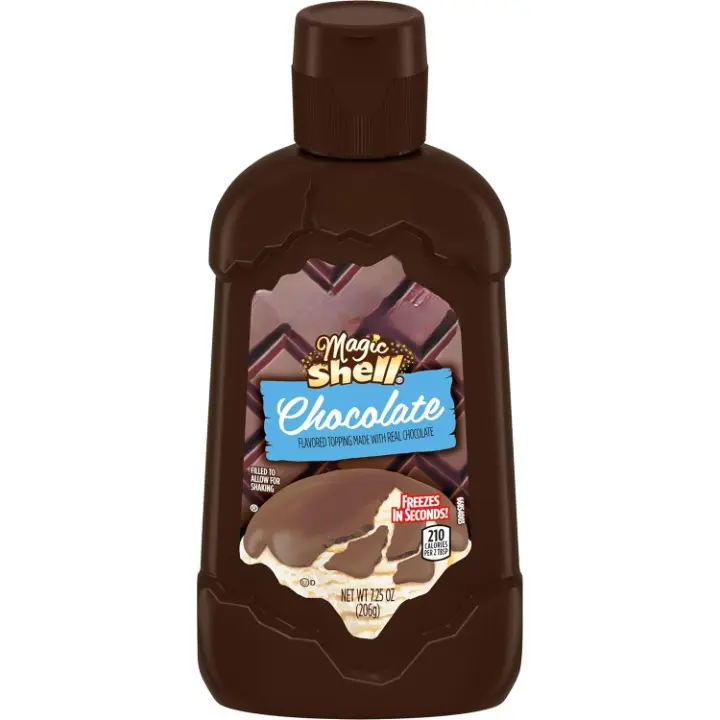 Magic Shell Chocolate Ice Cream Topping - Sugar-Based, Low Fat, Ambient Temp, 7.25-oz Bottles