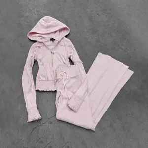 Korean Style Athletic Coordinated Set Waist Defining Running Outfit Fashionable Two Piece Jogging Suit