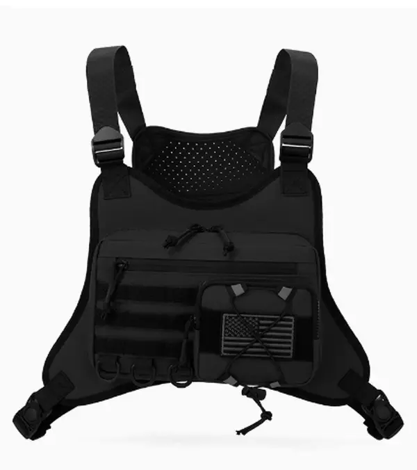 Unisex Outdoor Chest Sling Vest Bag, Adjustable Lightweight Anti‑Theft EDC Chest Pack for Hiking, Running and Daily Outdoor Activities