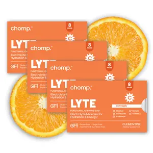 Lyte Electrolyte Gum 4 Pack | Clementine Flavor |  110 mg Electrolyte Minerals | Supports Hydration & Energy | Gluten-Free | Sugar-Free | Chomp Gums