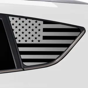American Flag Quarter Window Decal for Toyota Rav4 2013-2018 – Precut Matte Black Vinyl