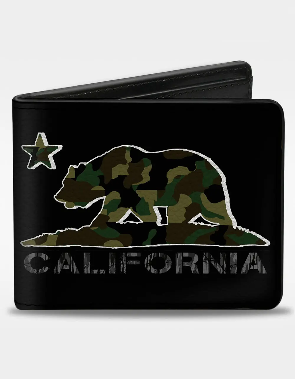 BUCKLE-DOWN  Mens California Flag Bear Bifold Wallet, Multi-Colored