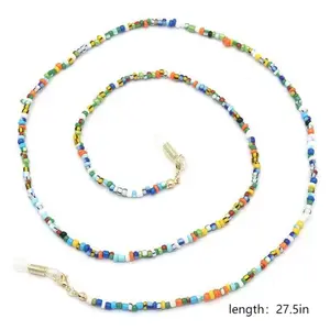 Women's Colorful Rice Beads Glasses Necklace Mask Chain Hanging Neck Anti-lost Lanyard Chain