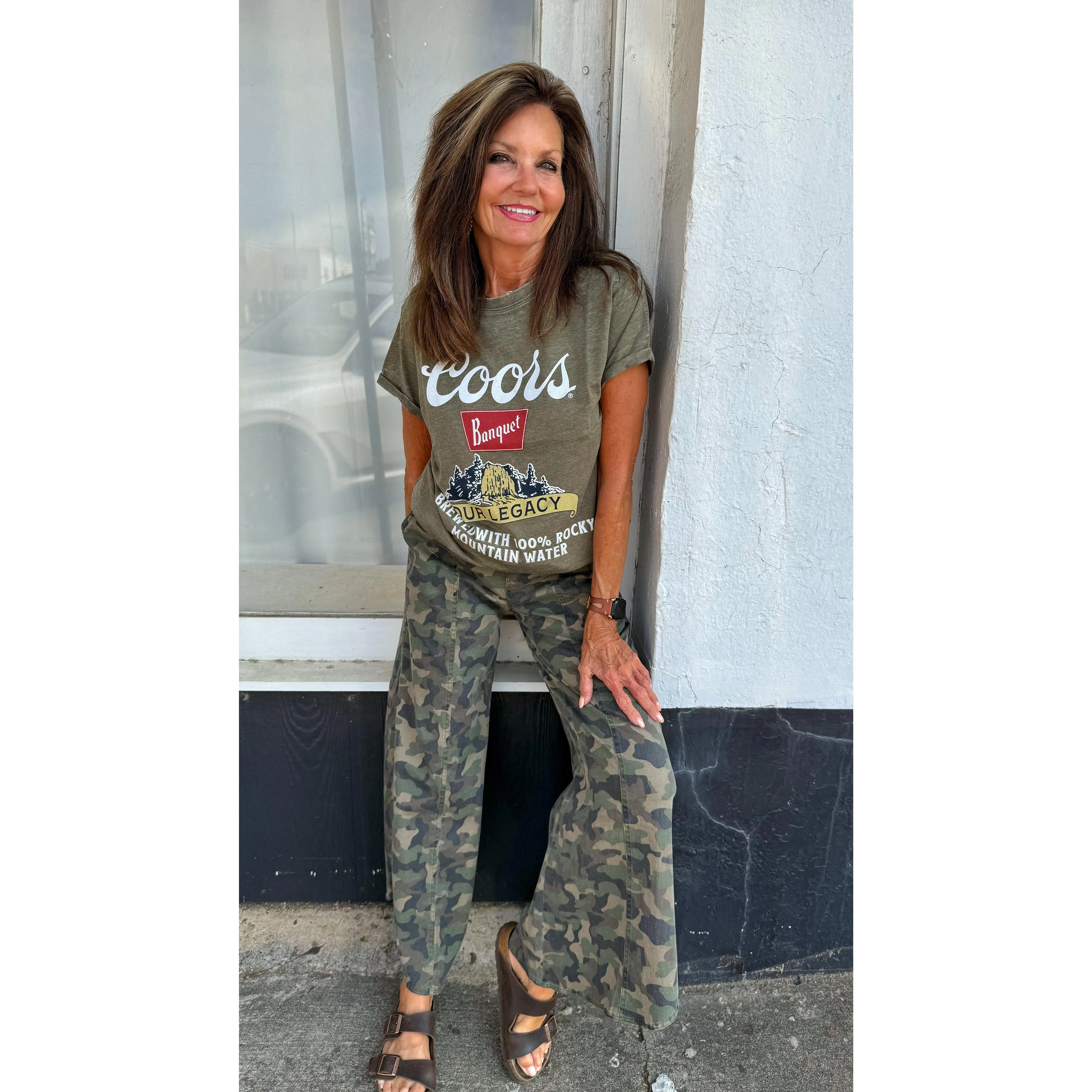 Camo Tulip Flare Pants