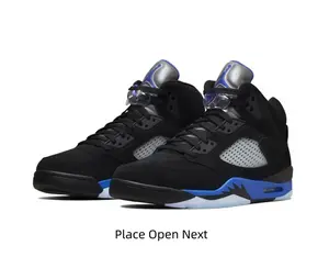 Racer Blue Pop-On Accents for Black Mid-Top Sports Collectible Shoes