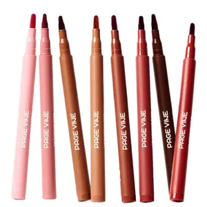 8-Pack Velvet Lip Liner Pencil, Waterproof Non-Stick Cup, Natural Fit, Random Colors, Single Item Pack, No Alcohol or Aerosol