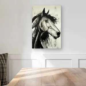 Begin Home Decor C1MP1218O0OIEY 12 x 18 in. Spirit Horse - Beige Farmhouse Metal Print Wall Art for Home Decor
