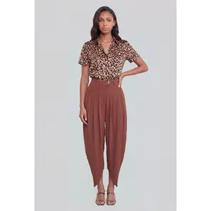 Crepe Tulip Hem Pants