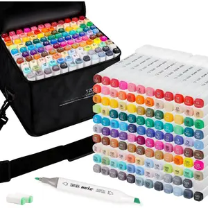120 Colors   Markers,  Markers Set with Adjustable  Strap for Beginners & Artists in Coloring or Sketching