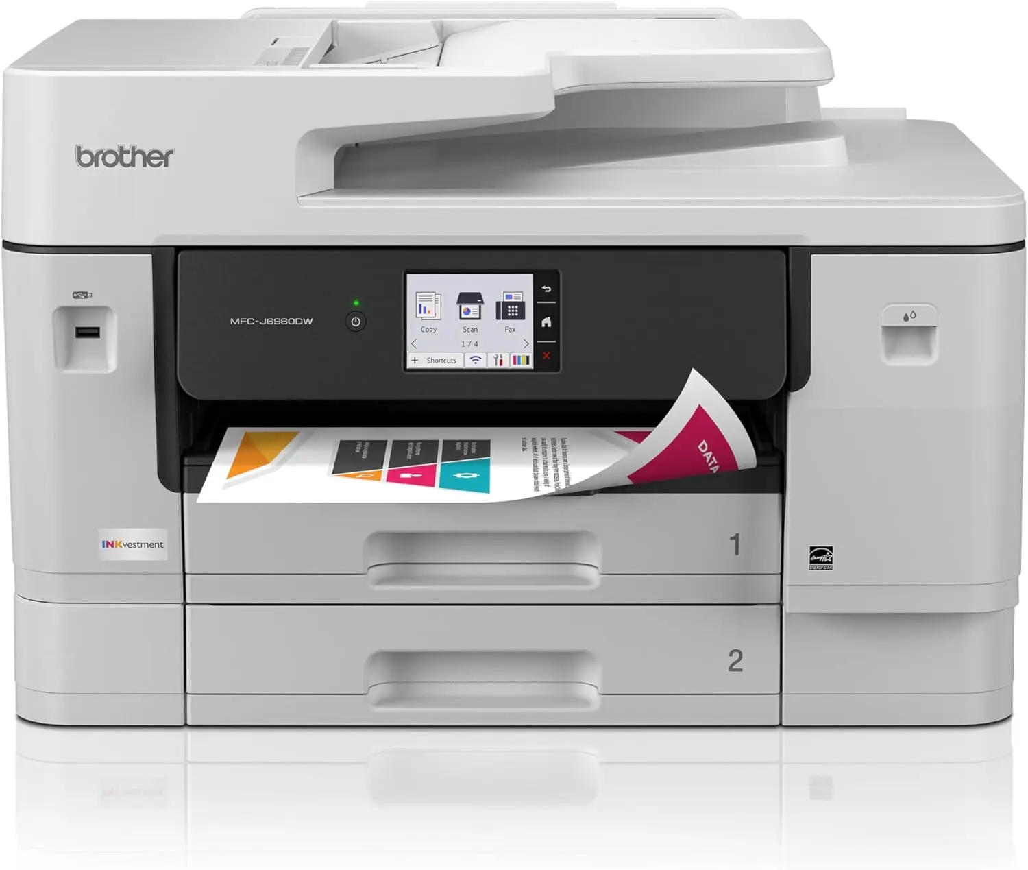Brother INKvestment 6960 Wireless Color Inkjet All-in-One Printer with 11?x17? Capabilities and 3.5? Color Touchscreen | Includes Refresh Subscription Trial(1) (MFC-J6960DW)