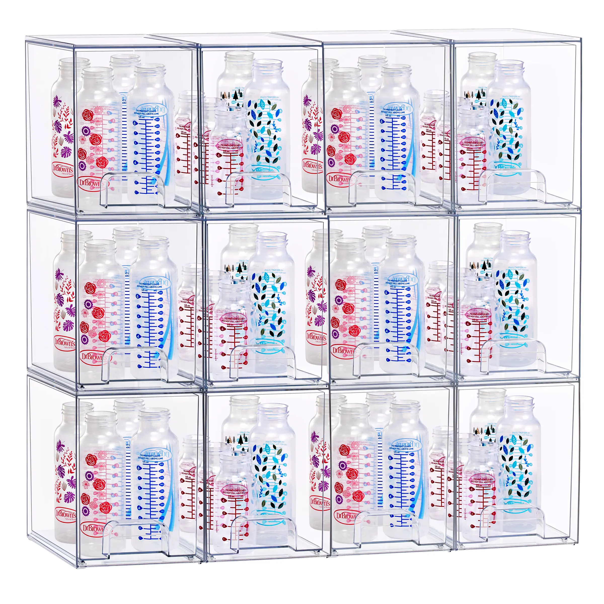 Sorbus Modern Rectangular Stackable Transparent Acrylic Storage Drawers - Pull-Out Organizer Bins with Tall 7.5" Drawer (7.5" d x 6" w x 7.6" h), Smooth Sliding Design for Beauty Organizer, Kitchen Pantry