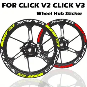 Set of 24 Reflective Stickers for Motorcycle Wheel Hubs Featuring Neon Yellow And Red Highlights, Designed for Safety, with Strong Adhesive Suitable for Tire Rims, Tire Stickers, And Motorcycle Safety Equipment, Easy to Apply