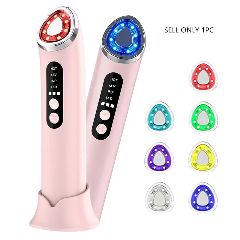 4-in-1 High-Frequency Facial Lifting & Firming Device, 7-Color LED Light Therapy for Wrinkles, Skin-Tightening Beauty Machine & Massager, Facial Beauty Instrument for Glass Skin Treatment, Face Beauty Devices
