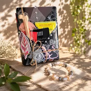 DATE WITH A DECK (LARGE) and a CHAKRA CRYSTAL/STONE/WOOD/CANDI KEEPSAKE BRACELET (custom cauldron coded divination reading)