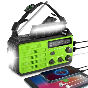 6000mAh Solar Hand Crank Emergency Radio, AM/FM/NOAA, 3-Mode Flashlight & SOS Alarm for Hurricanes, Storms & Outdoor Emergencies Usb Charging