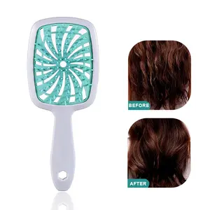Detangler Brush for Wet & Dry Hair | Anti-Breakage & Anti-Static Vented Thermal Brush | Remover Comb for Smooth Hair | Durable Handle & Heatless Comb for Curly & Fine Hair | Mini Travel Hair Brush for Women & Men