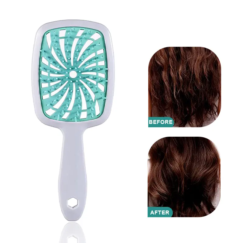Detangler Brush for Wet & Dry Hair | Anti-Breakage & Anti-Static Vented Thermal Brush | Remover Comb for Smooth Hair | Durable Handle & Heatless Comb for Curly & Fine Hair | Mini Travel Hair Brush for Women & Men