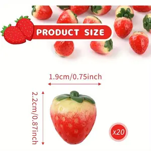 2025 Summer New Arrival: Artificial Strawberry Resin Simulation Mini Strawberries for Home, Grocery Photography, and Party Decoration