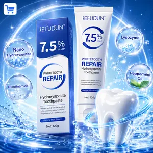 7.5% Nano Hydroxyapatite Toothpaste, Enamel Care Toothpaste for Sensitive Teeth, Fluoride-Free Mint Flavor, Fresh Breath Daily Oral Care, 120g