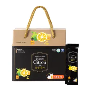 Korean Honey Citron Tea Sticks (Yuja/Yuzu) – Honey Lemon Yuja Tea Drink – Vitamin C – Hot & Iced – 50 Pcs