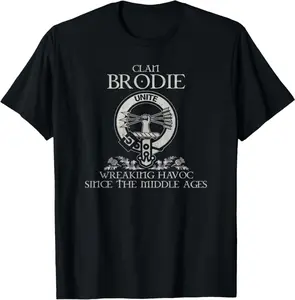 Clan Brodie Crest, Surname, Scottish Heritage Vintage T-Shirt