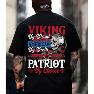 100% Cotton Golf Gift T-Shirt For Men and Women Viking By Blood Tee – American Patriot Shirt for Men |   4th of July USA Pride T-Shirt, Gift For Men, Father's day Gift