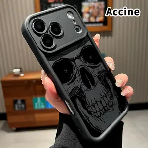 Skull's Gaze Echo Phone Case for  iPhone 17 Pro Max 16 Plus 15 14 13 12 11 XR Air E Matte TPU Drop-Proof Rugged Durable Soft Bumper Cover Gift for Boy