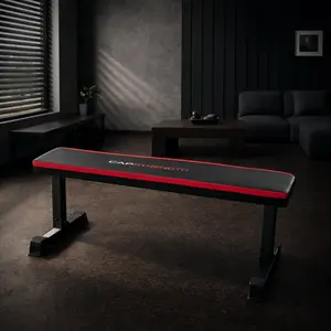 Strength Deluxe Flat Fitness Weight Bench, Black