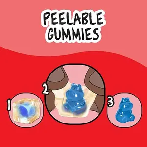 Juicy Drop Christmas Mystery Gummy Candy Cubes, Original Flavor, 3.5oz, Peelable Strawberry Gummy Cube, Mystery Animal Inside, Interactive 2-in-1 Treat For Party Favors, Stocking Stuffers, Kids Gifts