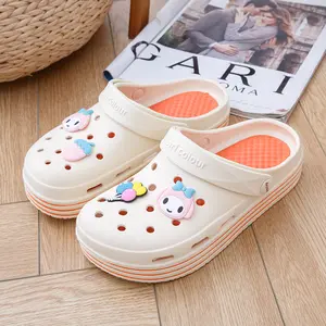 Women's Cute Cartoon Charms Clogs, Casual Comfortable Breathable Platform Non-slip Garden Clogs, Fashionable Shoes for Indoor & Outdoor Wear Slipper Shoes arch support clog comfortable mule