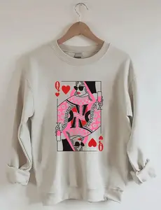 Queen Of Hearts Sweatshirt, Unisex Cozy Sweatshirt, Casual Crewneck, Everyday Comfort Gift
