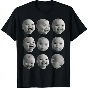 100% Cotton Funny Niche Baby gen z Meme ai Viral Giggling AI Laughing T-Shirt