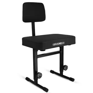 5 Core Piano Bench 3" Padded Cushioned Stool w Backrest Heavy Duty Musician Chair Height Adjustable