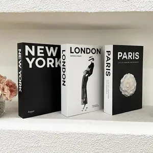 High-Quality Paper Decorative Fake Books Set of 3, Modern Foldable Fake Book Set, Coffee Table Bookshelf Fireplace Shelf Decoration, Modern Home Decor Accents, Decoration Accessories Photography Props