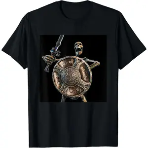 Funny Skeleton Banging Shield Meme T-Shirt