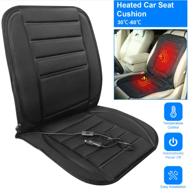 Heated Car Seat Cushion 12V Auto Seat Cover Warmer with 2-Level Temperature Control 30℃-60℃ Durable Comfortable Easy Install for Cars Trucks Vans SUV