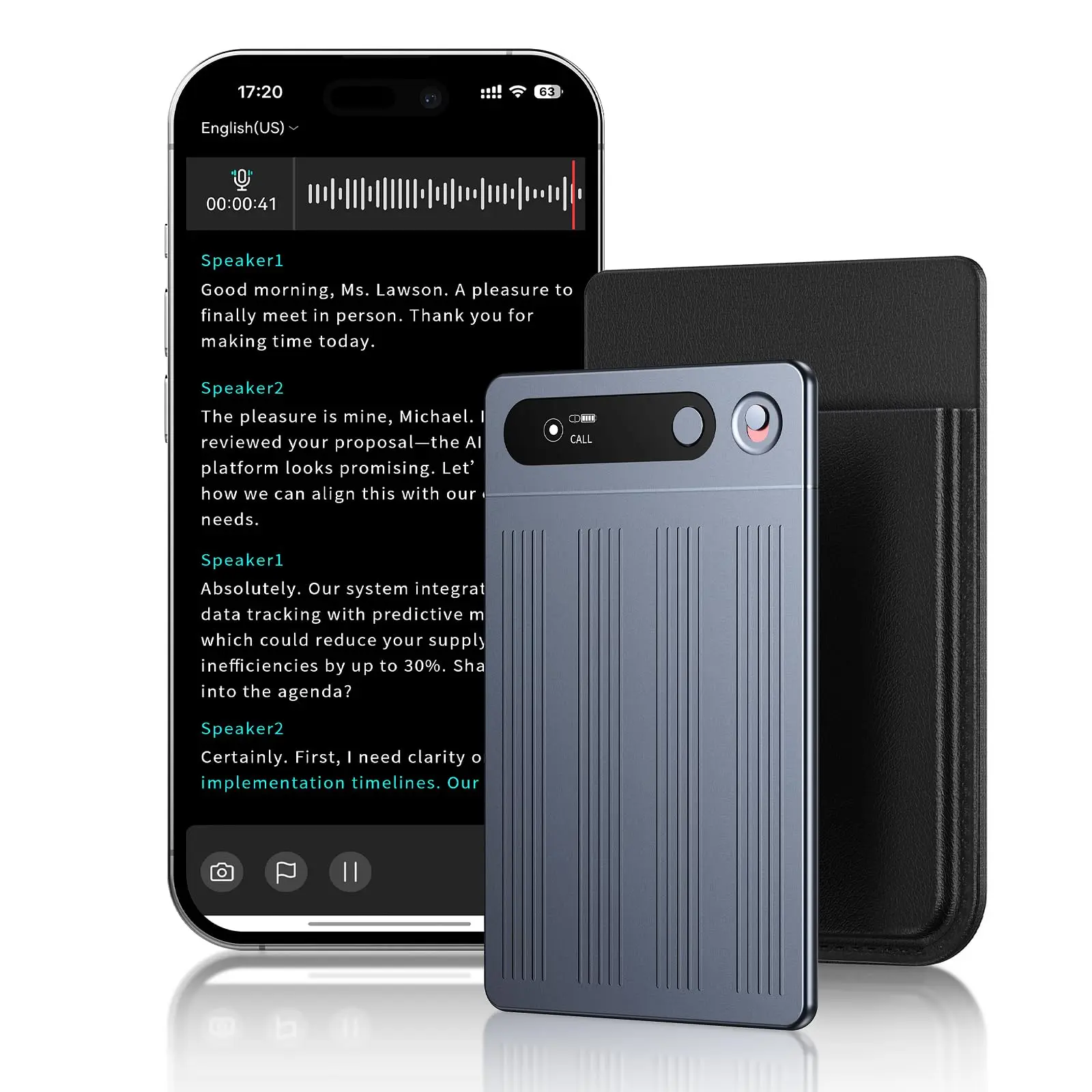 AI Voice Recorder, 4000+ Hours Audio Recording with Auto Transcription, Summary & MindMap, AI Note Taker for Meetings, Lectures, Calls