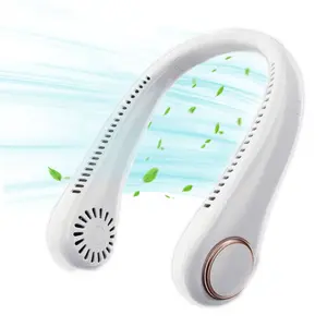 BUBUN Portable Neck Fan 5000mAh Rechargeable Personal Hanging Fan with Adjustable Hands Free Design for Outdoor Sports Travel & Summer Gifts for Women Men Low Noise Bladeless Fans Silicone Usb