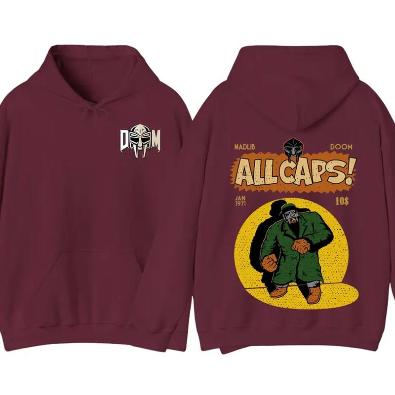 MF Doom Madlib All Cap Hoodie, Rap Music Sweatshirt, Madvillain Metal Tee, Gift For Music Lover